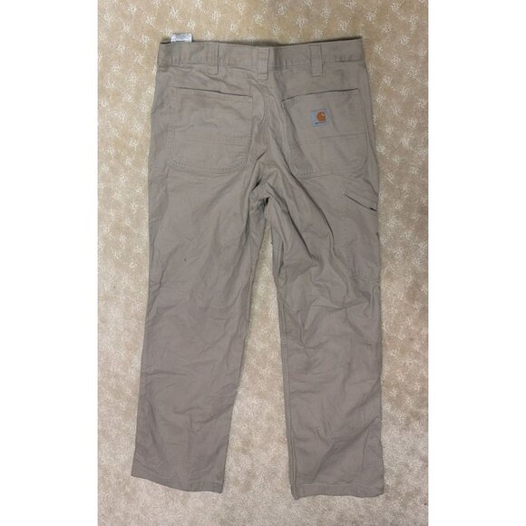 Carhartt Pants Men's 33x32 Rugged Flex Rigby Dungaree Tan Relaxed Fit Work 10229 - Picture 4 of 4